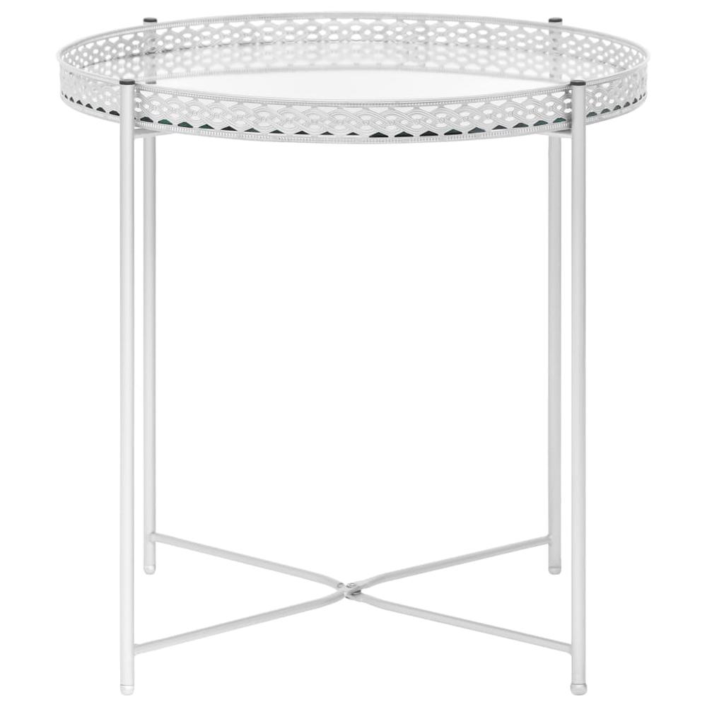 vidaXL Side Table Silver 15.7"x15.7"x16.1" Glass 2800. Picture 2