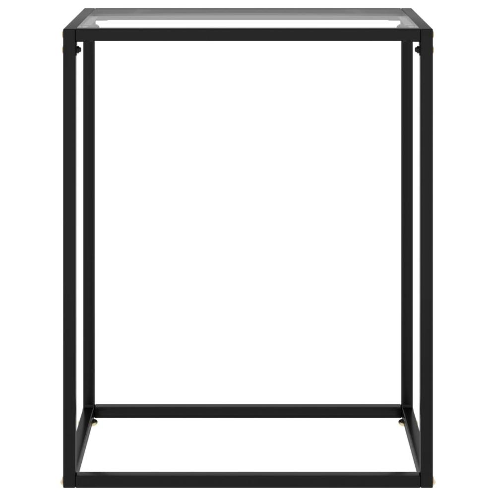 vidaXL Console Table Transparent 23.6"x13.8"x29.5" Tempered Glass 2803. Picture 2