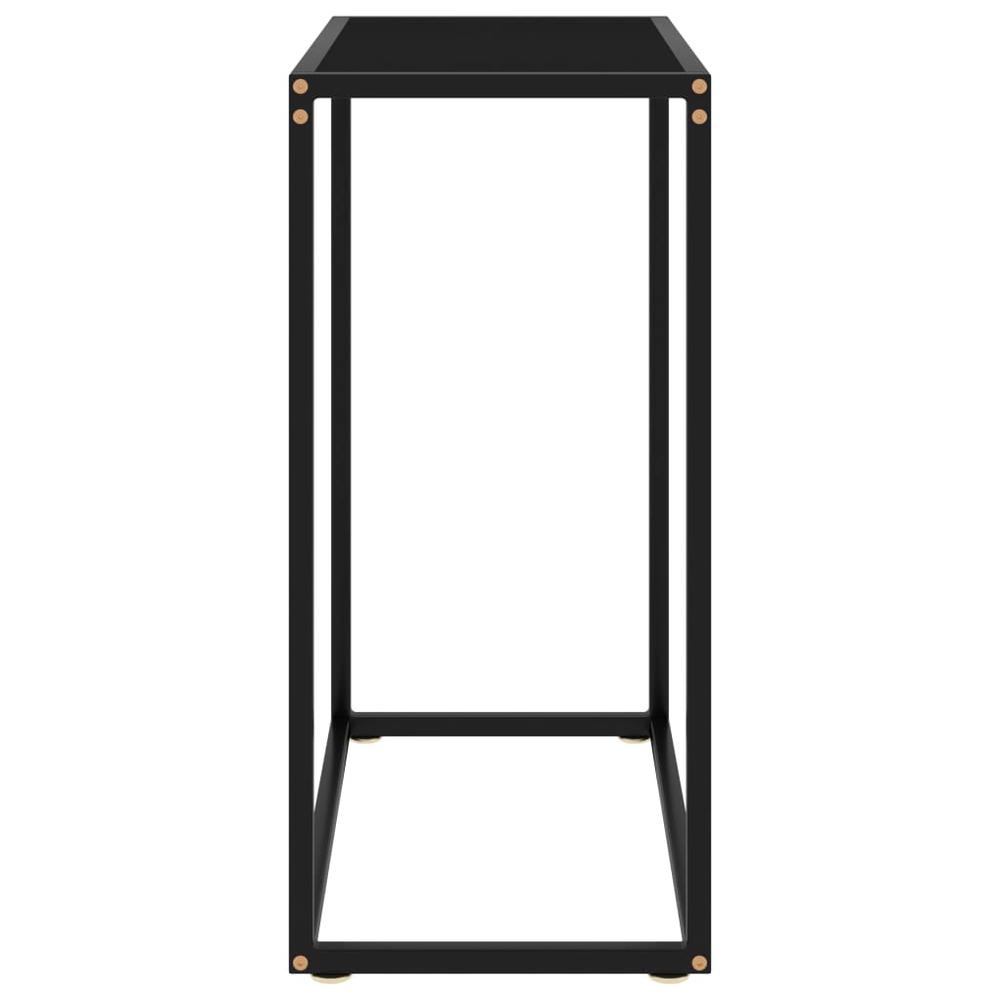 vidaXL Console Table Black 23.6"x13.8"x29.5" Tempered Glass 2804. Picture 3