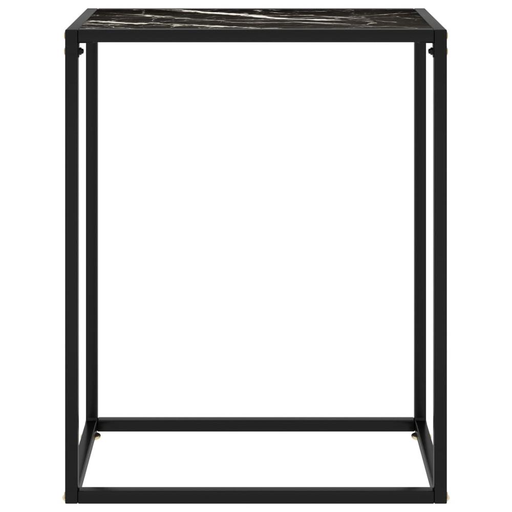 vidaXL Console Table Black 23.6"x13.8"x29.5" Tempered Glass 2806. Picture 2