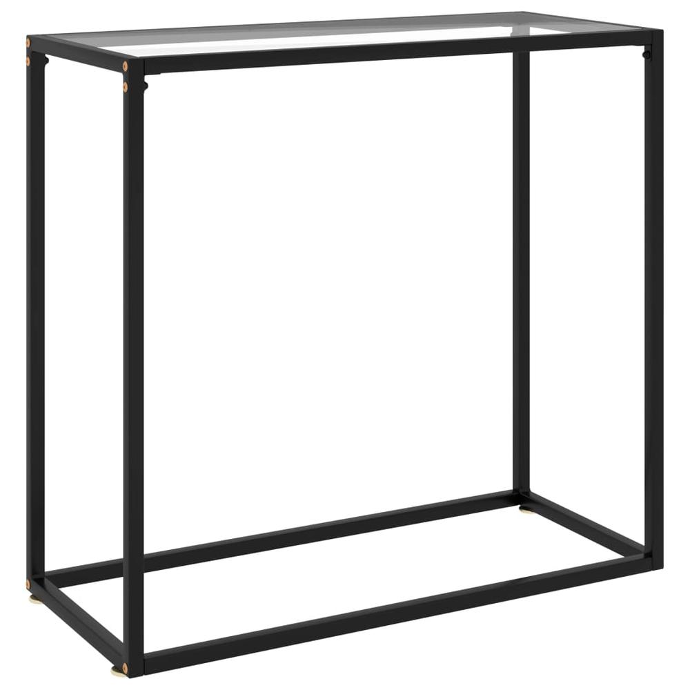 vidaXL Console Table Transparent 31.5"x13.8"x29.5" Tempered Glass 2807. Picture 1