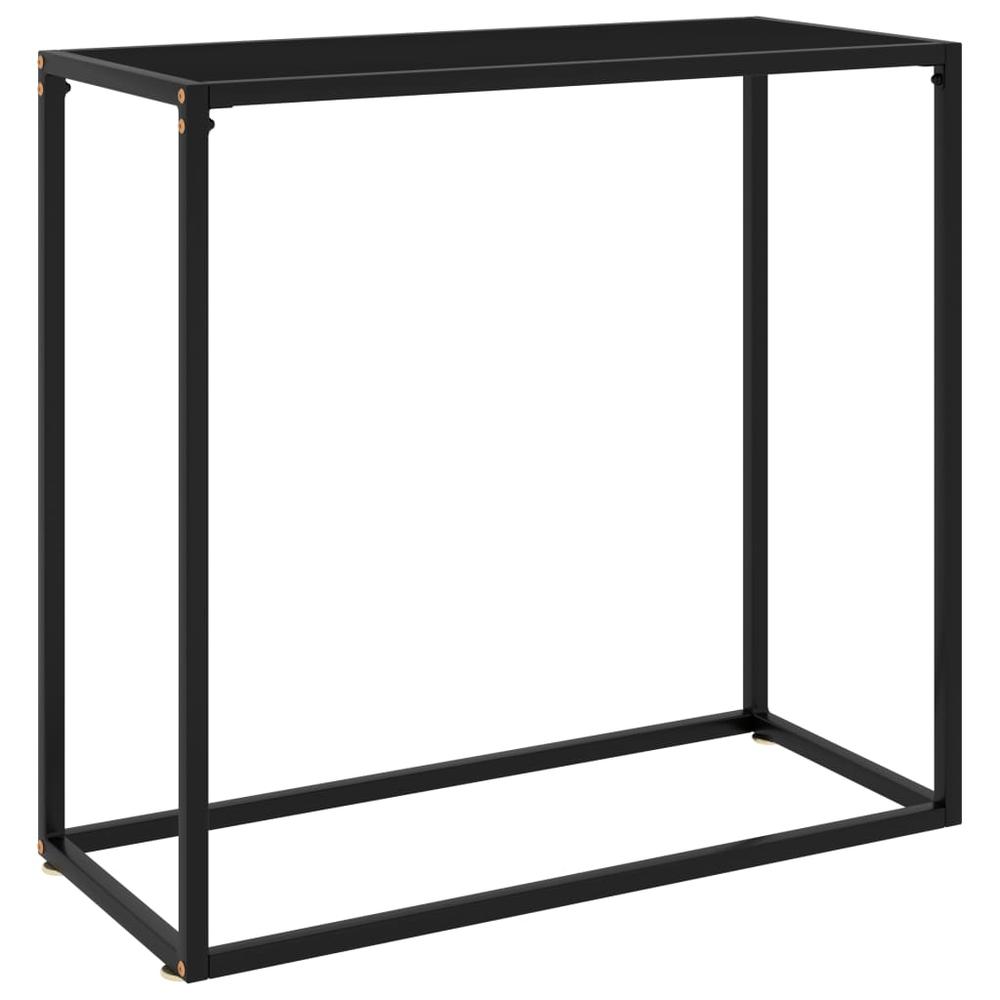 vidaXL Console Table Black 31.5"x13.8"x29.5" Tempered Glass 2808. Picture 1