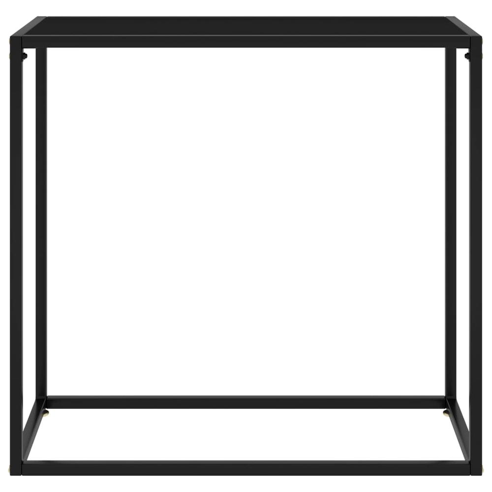 vidaXL Console Table Black 31.5"x13.8"x29.5" Tempered Glass 2808. Picture 2
