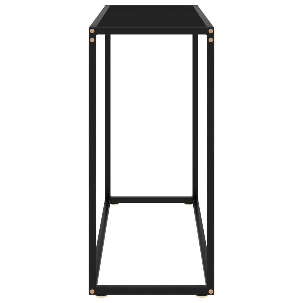 vidaXL Console Table Black 31.5"x13.8"x29.5" Tempered Glass 2808. Picture 3
