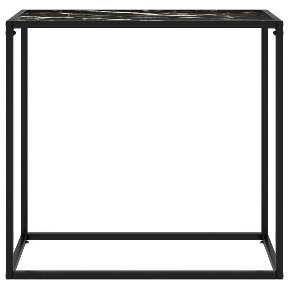 vidaXL Console Table Black 31.5"x13.8"x29.5" Tempered Glass 2810. Picture 2