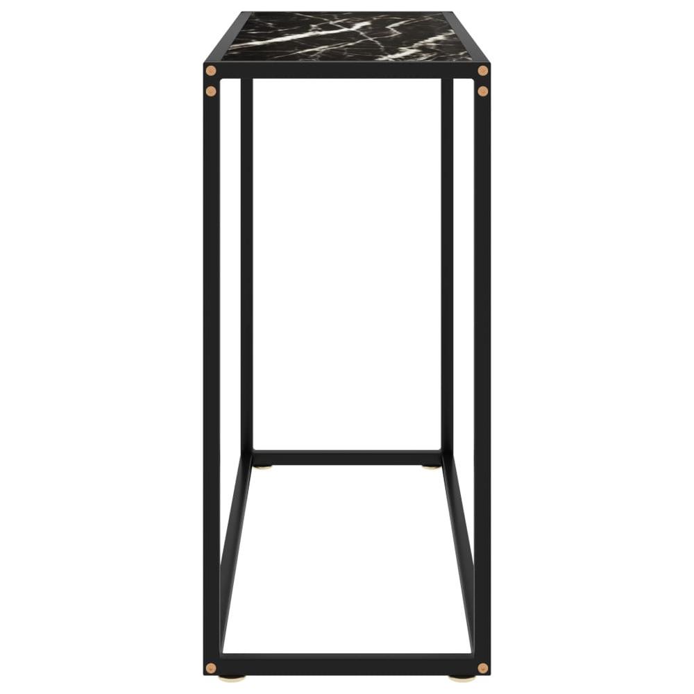 vidaXL Console Table Black 31.5"x13.8"x29.5" Tempered Glass 2810. Picture 3
