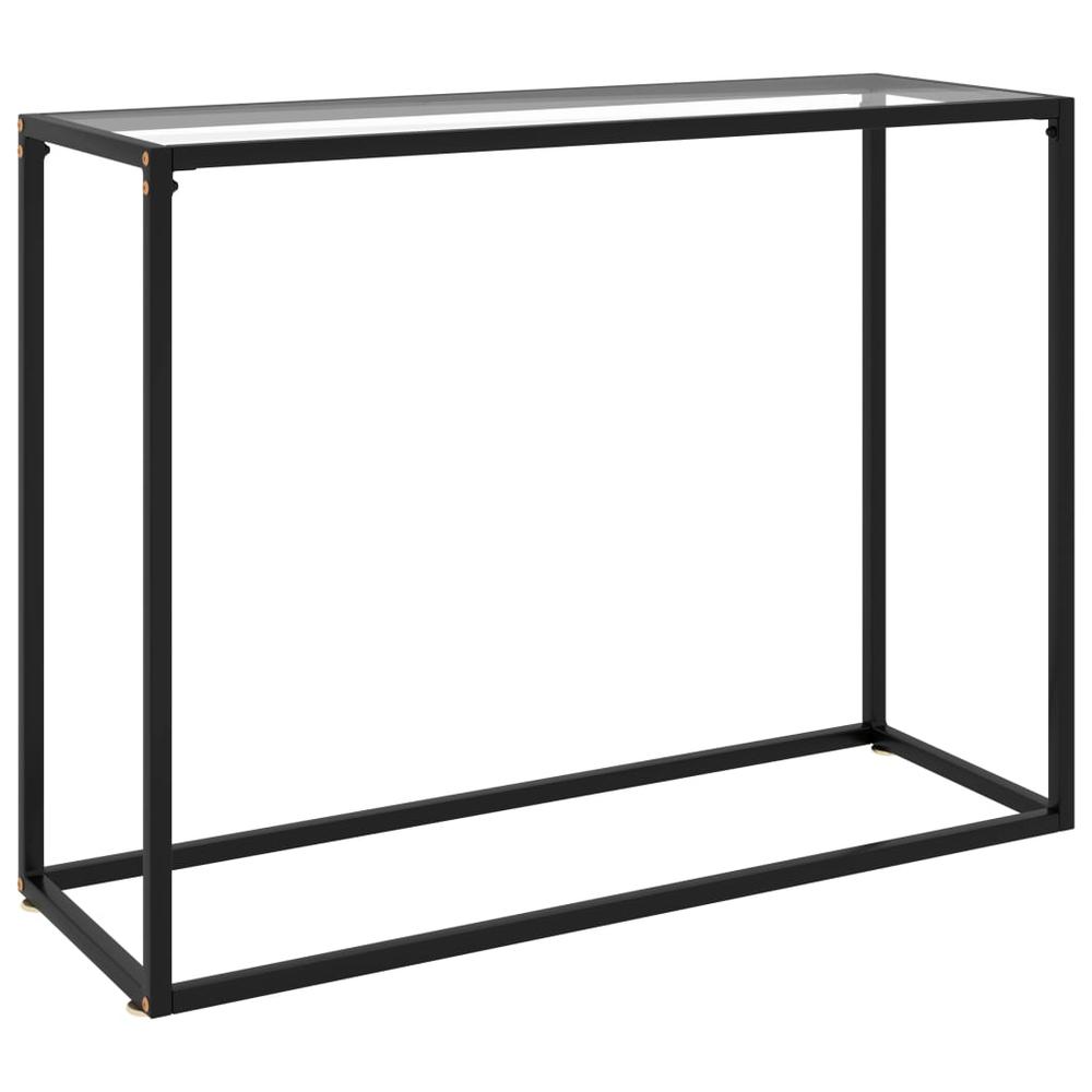 vidaXL Console Table Transparent 39.4"x13.8"x29.5" Tempered Glass 2811. Picture 1