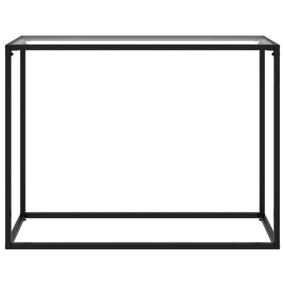 vidaXL Console Table Transparent 39.4"x13.8"x29.5" Tempered Glass 2811. Picture 2
