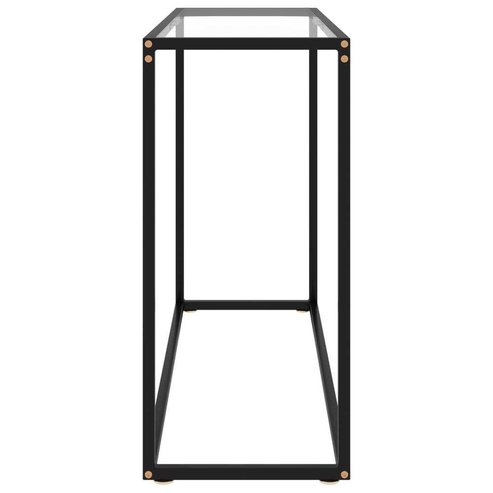 vidaXL Console Table Transparent 39.4"x13.8"x29.5" Tempered Glass 2811. Picture 3