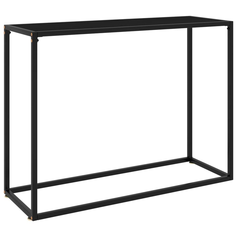 vidaXL Console Table Black 39.4"x13.8"x29.5" Tempered Glass 2812. Picture 1
