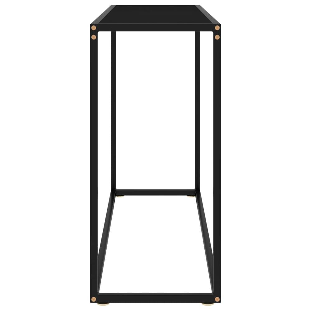 vidaXL Console Table Black 39.4"x13.8"x29.5" Tempered Glass 2812. Picture 3