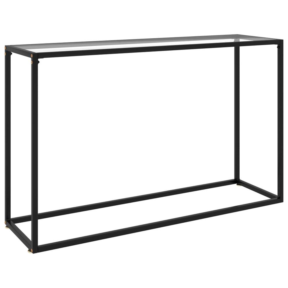 vidaXL Console Table Transparent 47.2"x13.8"x29.5" Tempered Glass 2815. Picture 1