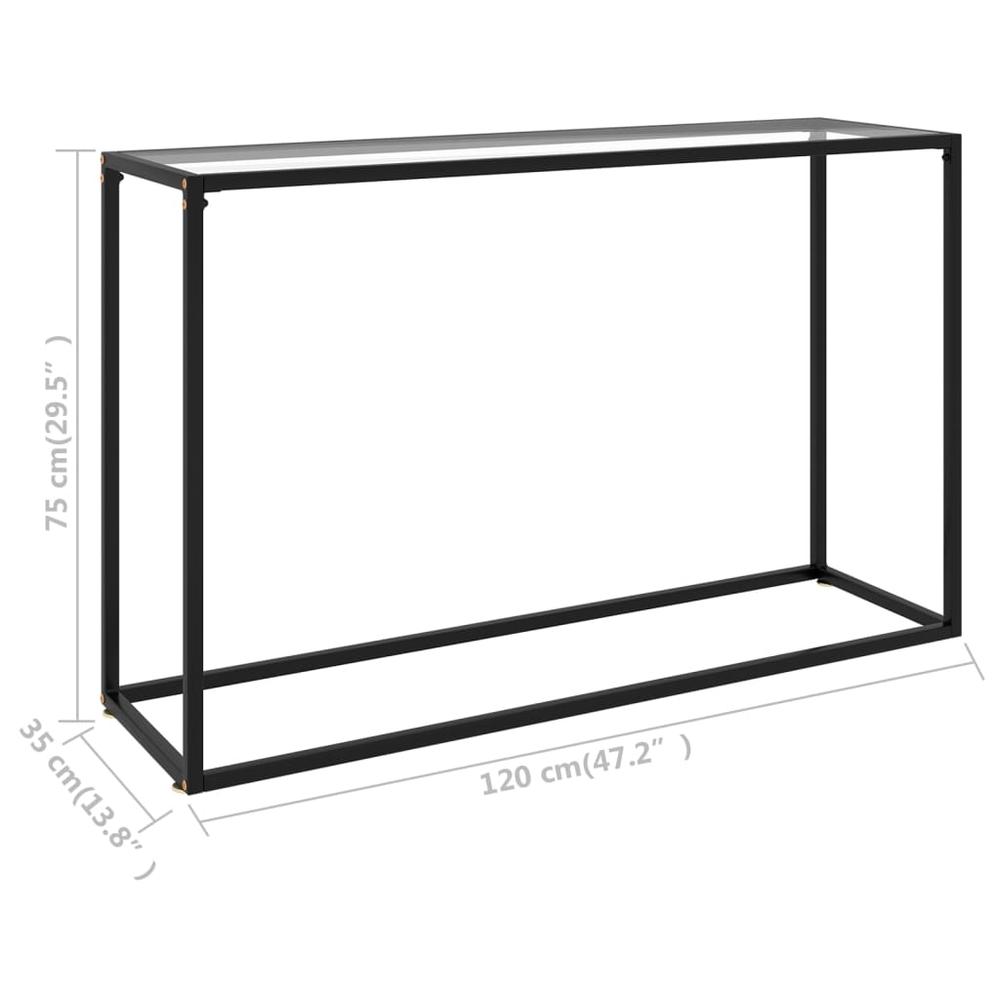 vidaXL Console Table Transparent 47.2"x13.8"x29.5" Tempered Glass 2815. Picture 6