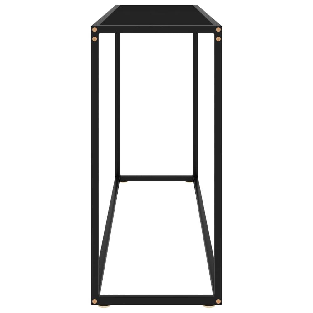 vidaXL Console Table Black 47.2"x13.8"x29.5" Tempered Glass 2816. Picture 3