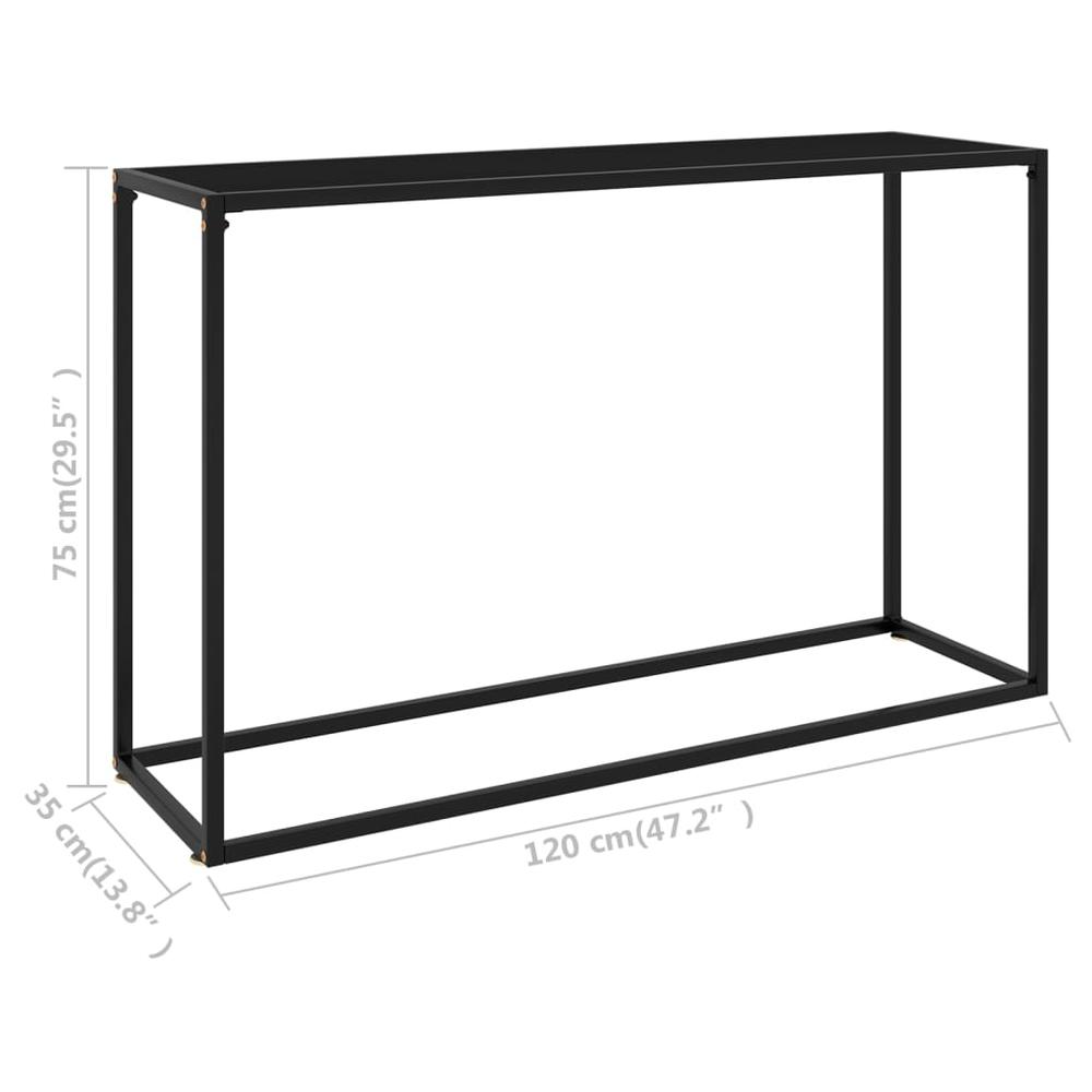 vidaXL Console Table Black 47.2"x13.8"x29.5" Tempered Glass 2816. Picture 6