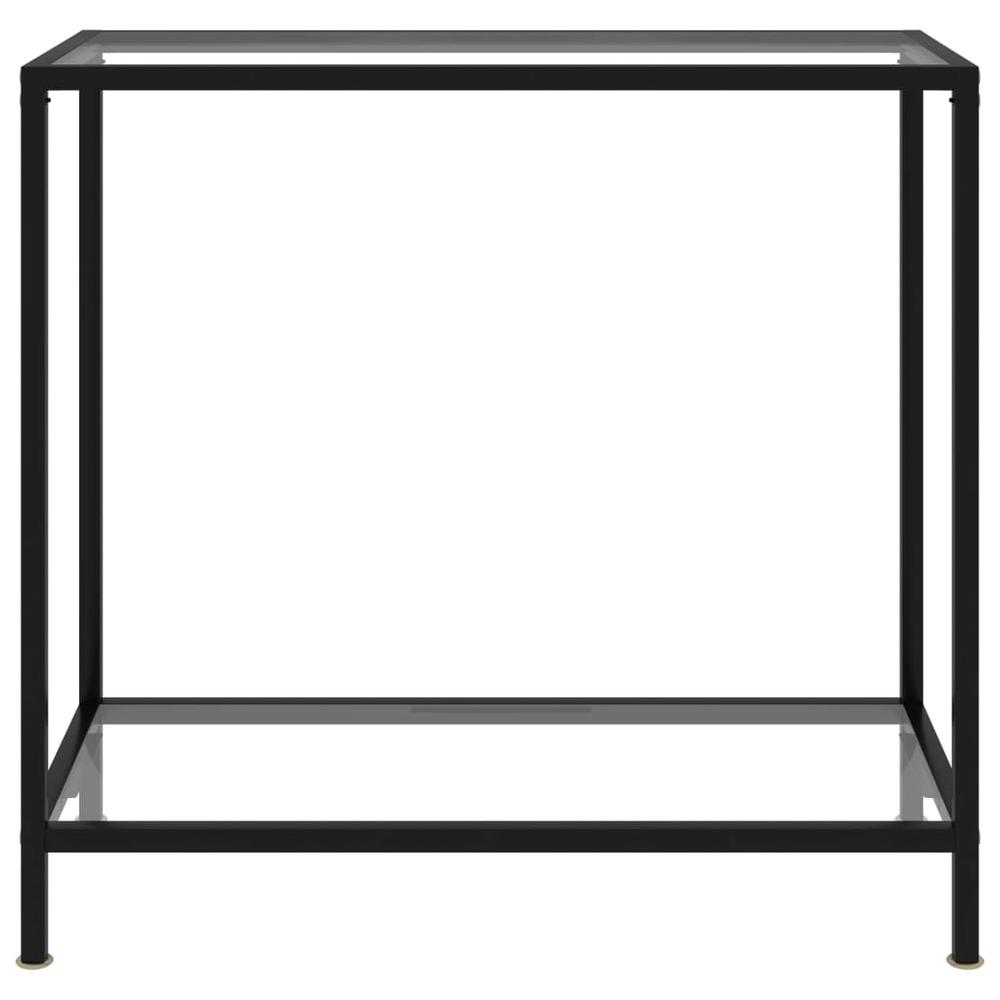 vidaXL Console Table Transparent 31.5"x13.8"x29.5" Tempered Glass 2831. Picture 2