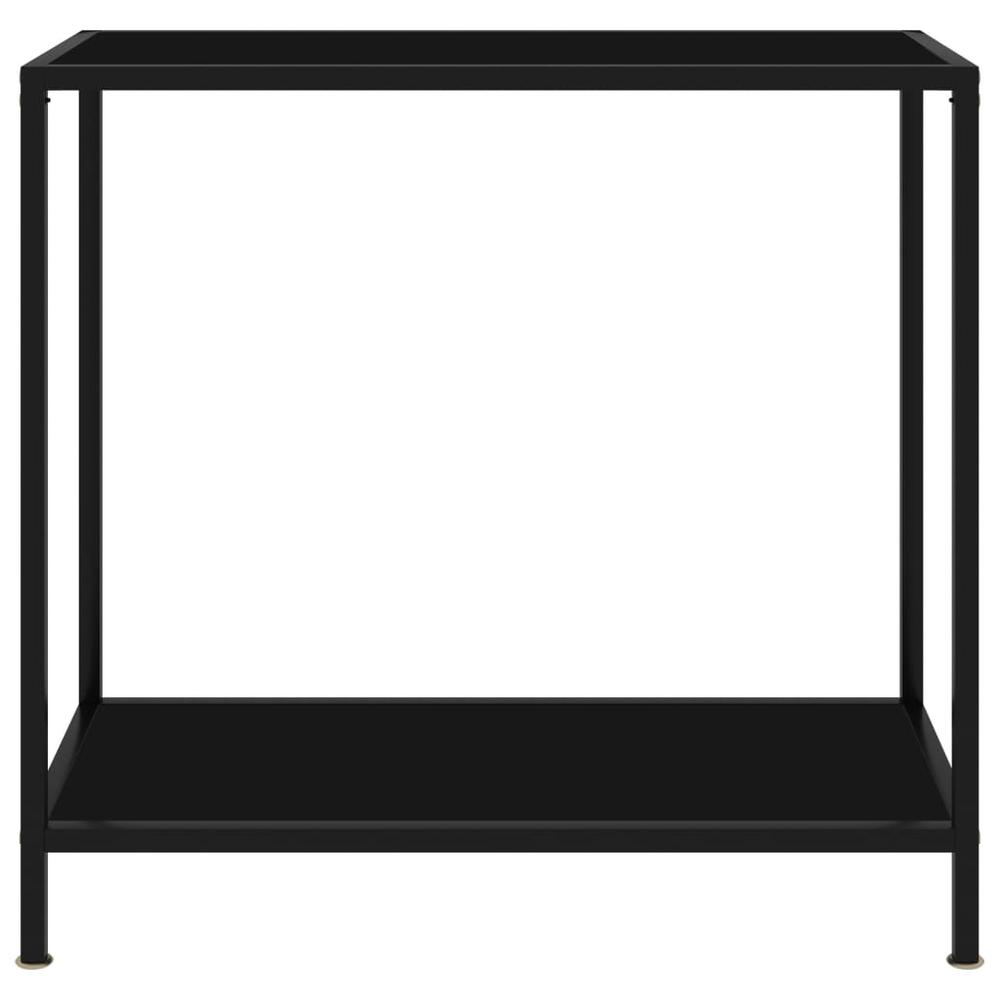 vidaXL Console Table Black 31.5"x13.8"x29.5" Tempered Glass 2832. Picture 2