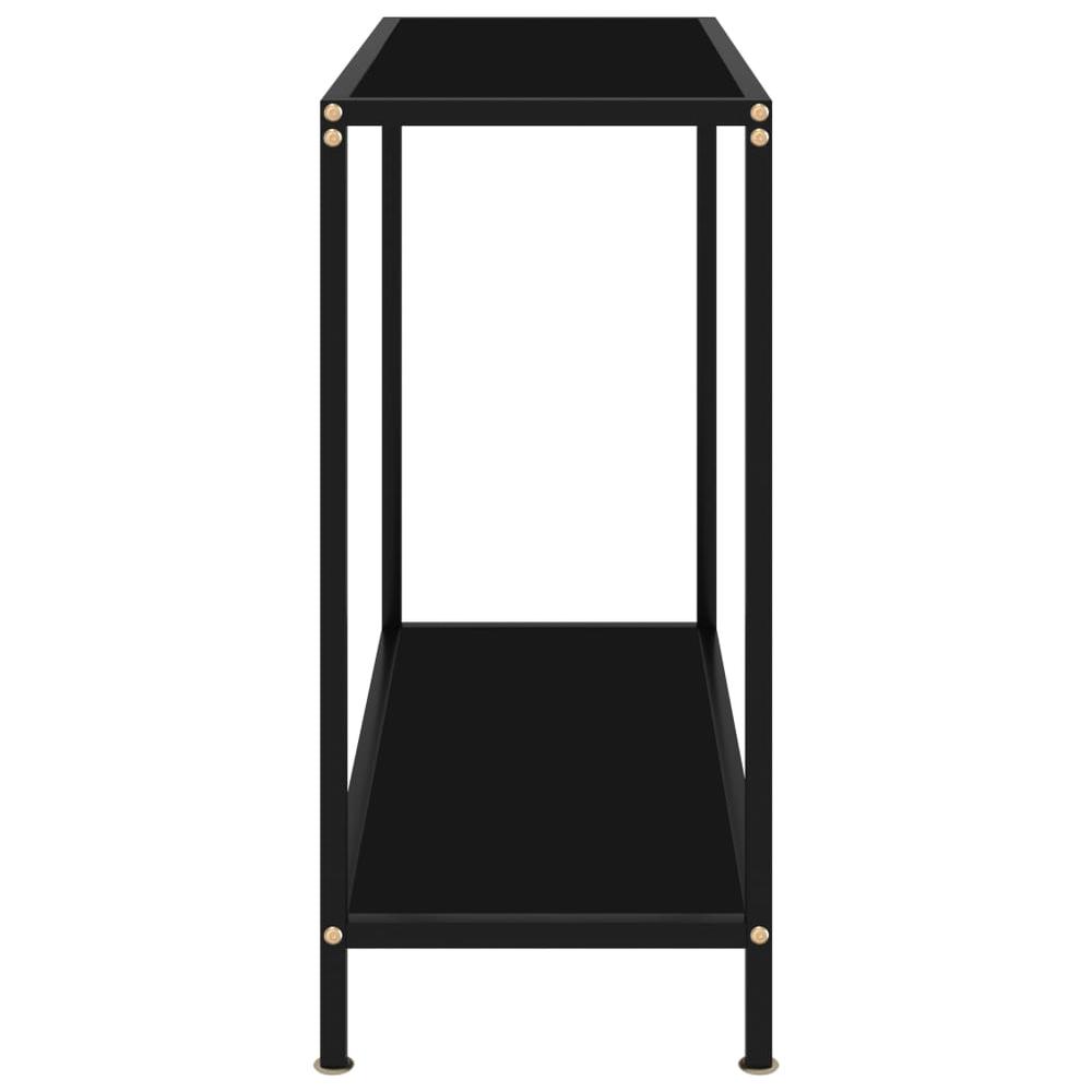 vidaXL Console Table Black 31.5"x13.8"x29.5" Tempered Glass 2832. Picture 3