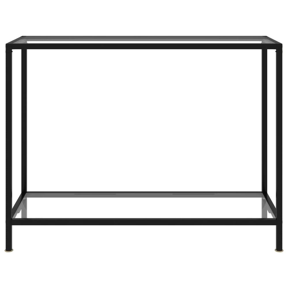 vidaXL Console Table Transparent 39.4"x13.8"x29.5" Tempered Glass 2835. Picture 2