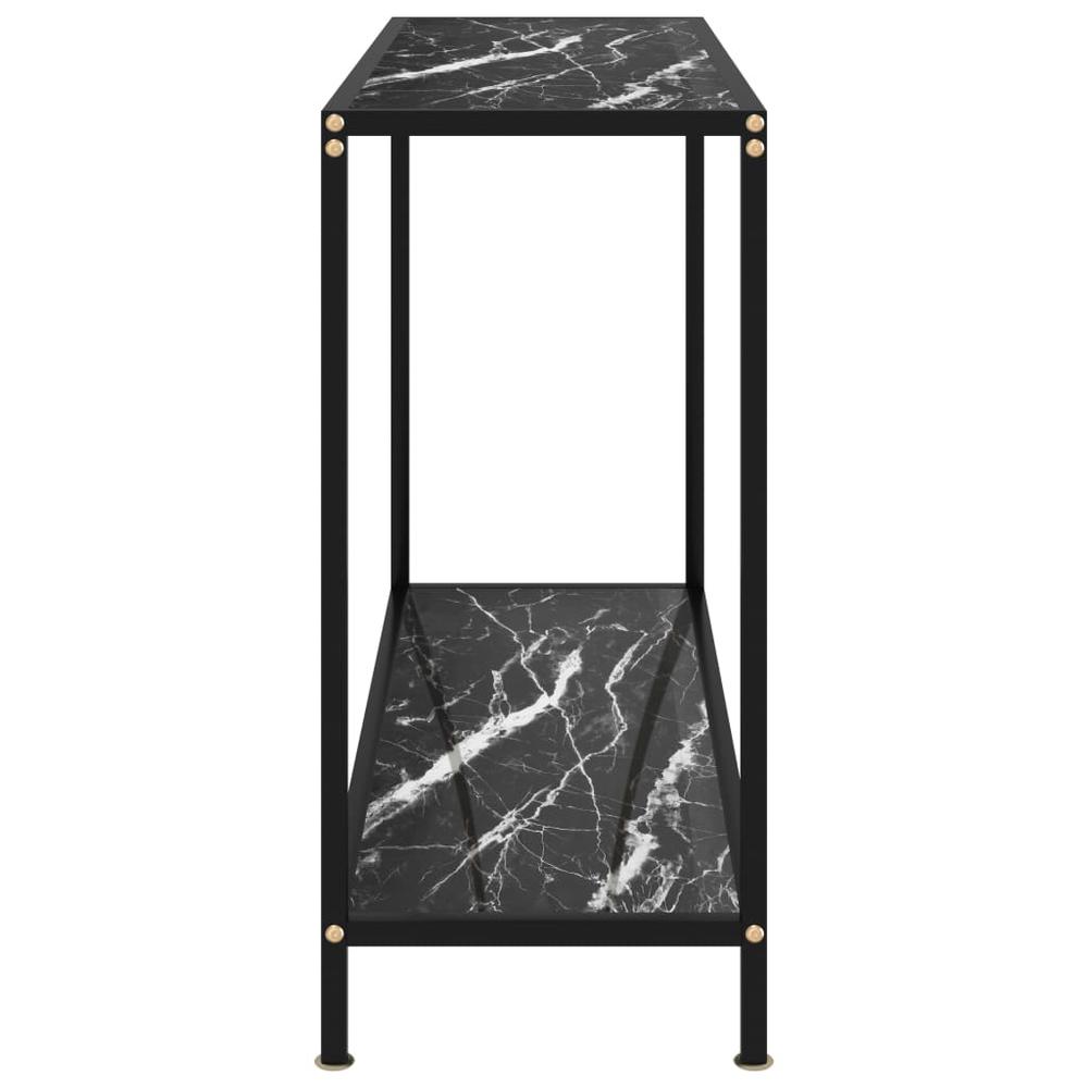 vidaXL Console Table Black 39.4"x13.8"x29.5" Tempered Glass 2838. Picture 3