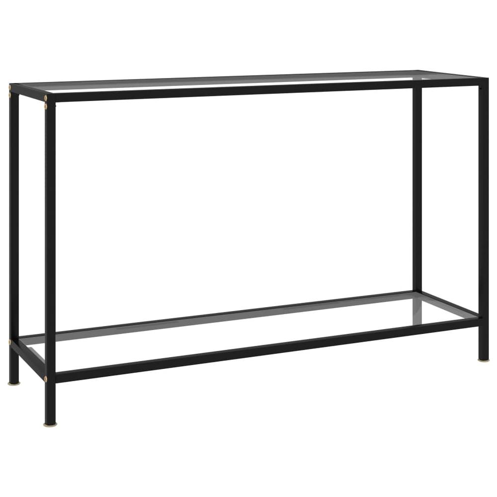vidaXL Console Table Transparent 47.2"x13.8"x29.5" Tempered Glass 2839. Picture 1