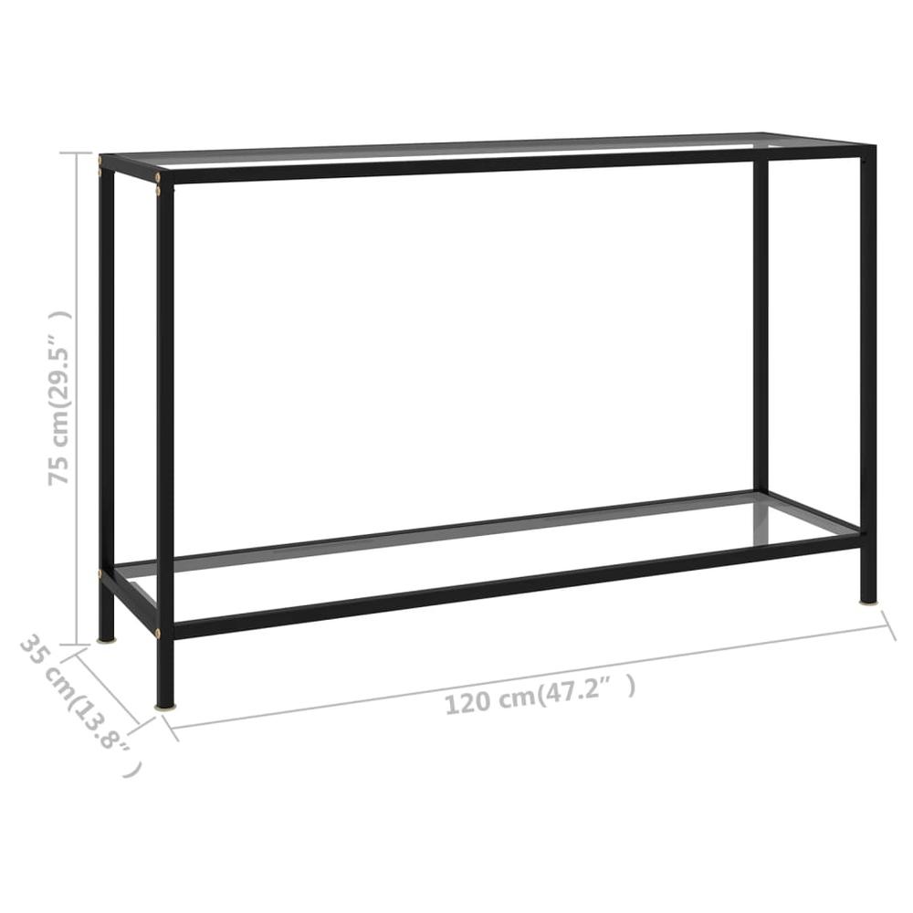 vidaXL Console Table Transparent 47.2"x13.8"x29.5" Tempered Glass 2839. Picture 6