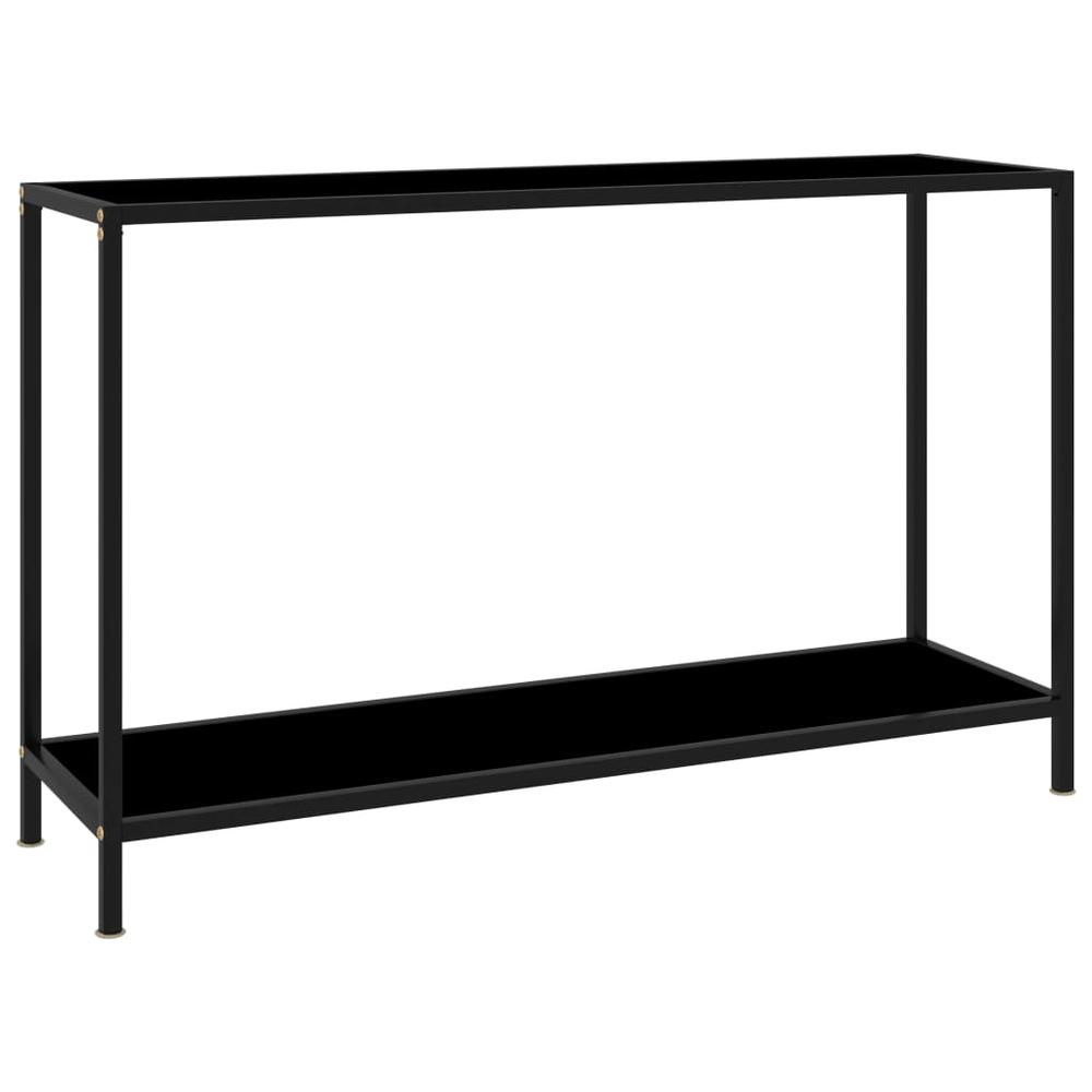 vidaXL Console Table Black 47.2"x13.8"x29.5" Tempered Glass 2840. Picture 1