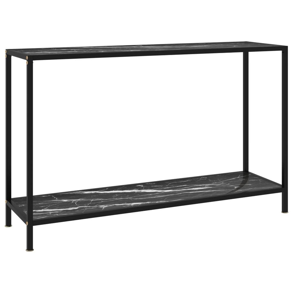 vidaXL Console Table Black 47.2"x13.8"x29.5" Tempered Glass 2842. Picture 1