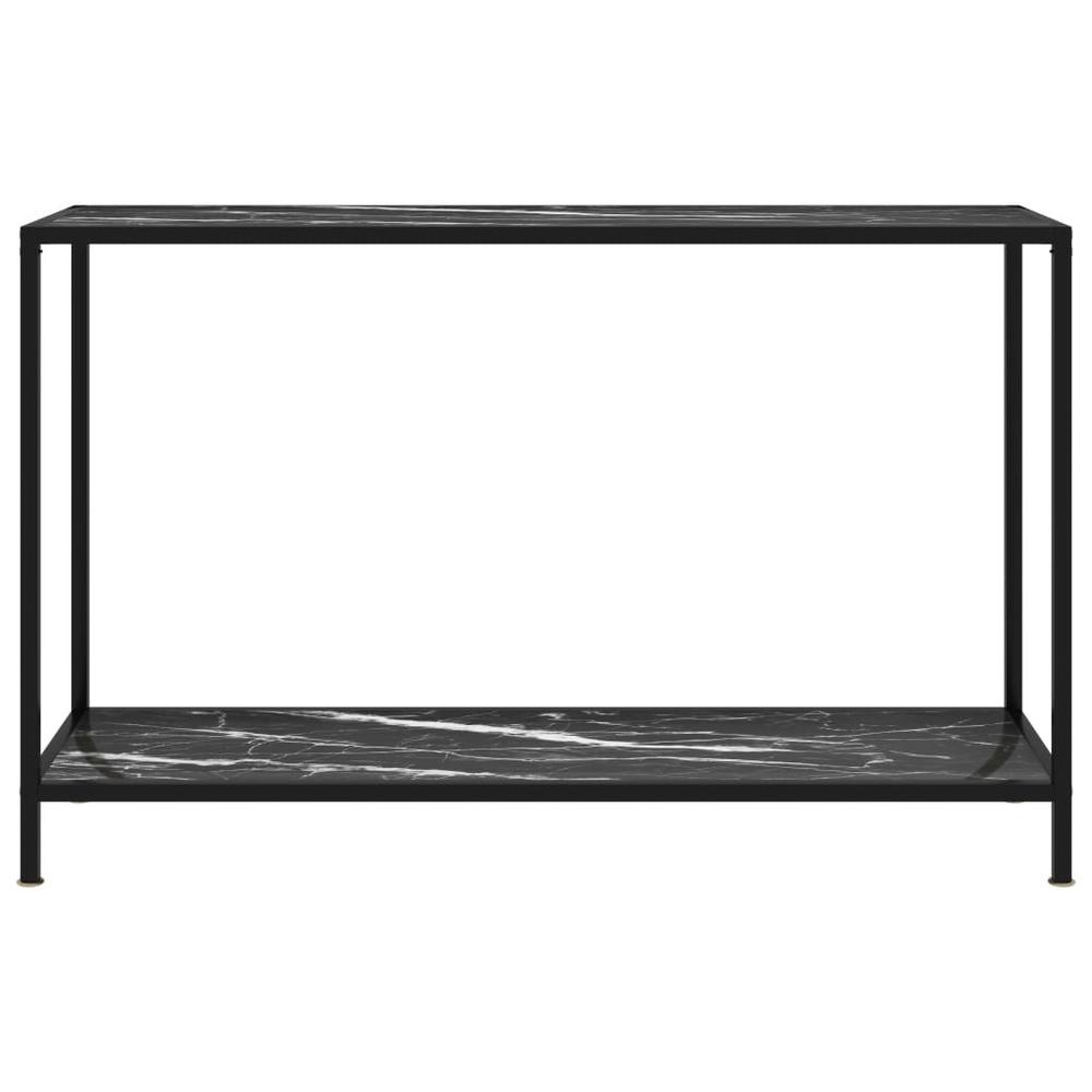 vidaXL Console Table Black 47.2"x13.8"x29.5" Tempered Glass 2842. Picture 2