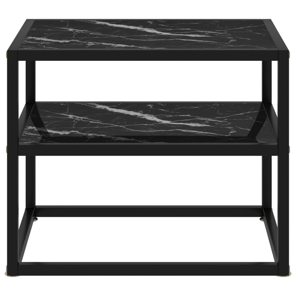 vidaXL Console Table Black 19.7"x15.7"x15.7" Tempered Glass 2854. Picture 2