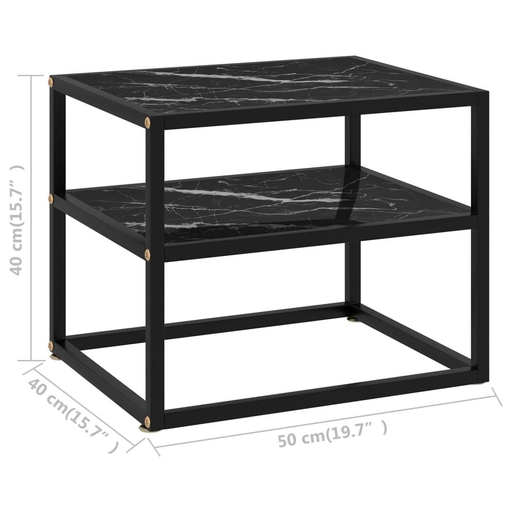 vidaXL Console Table Black 19.7"x15.7"x15.7" Tempered Glass 2854. Picture 5