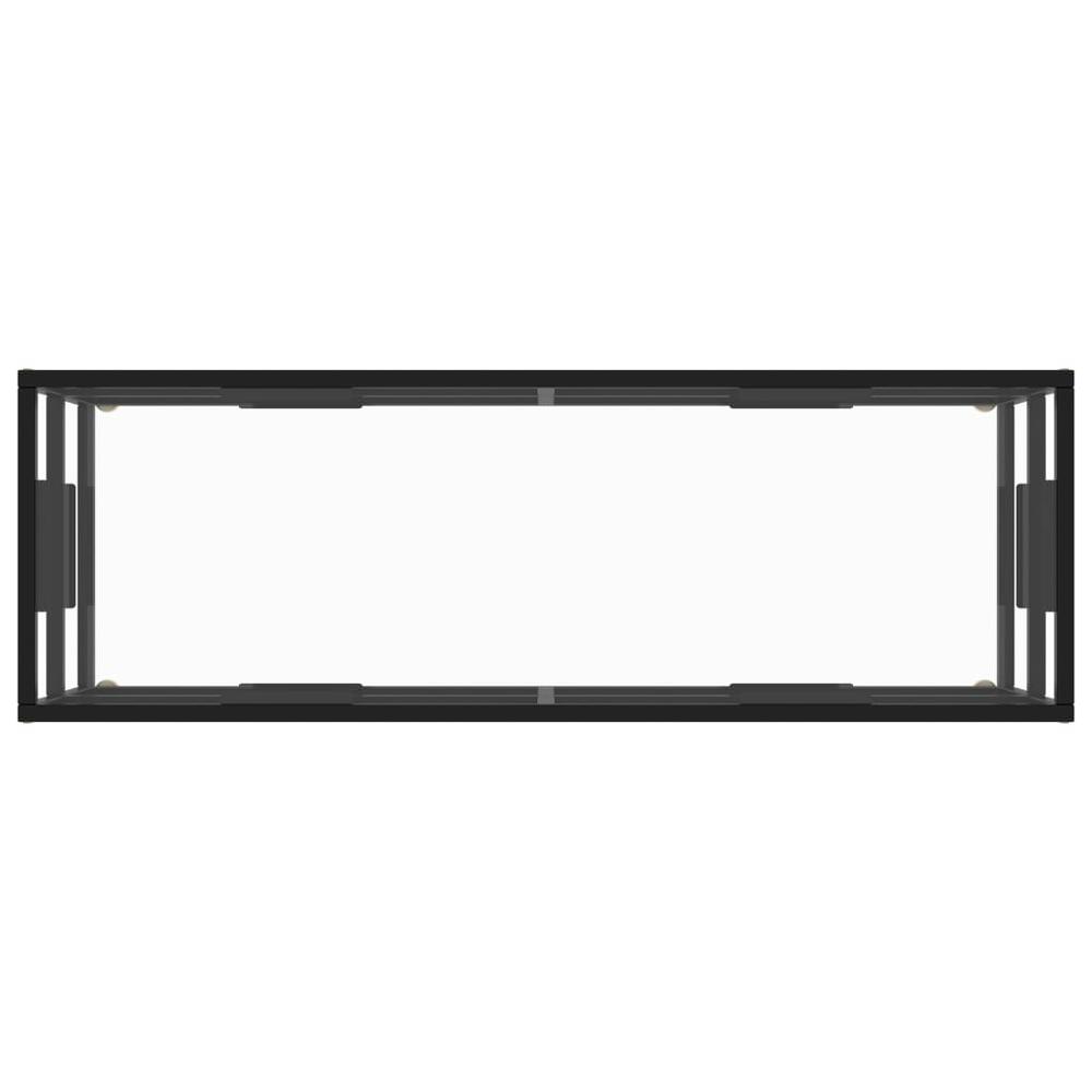 vidaXL TV Cabinet Black with Tempered Glass 47.2"x15.7"x15.7" 2859. Picture 4