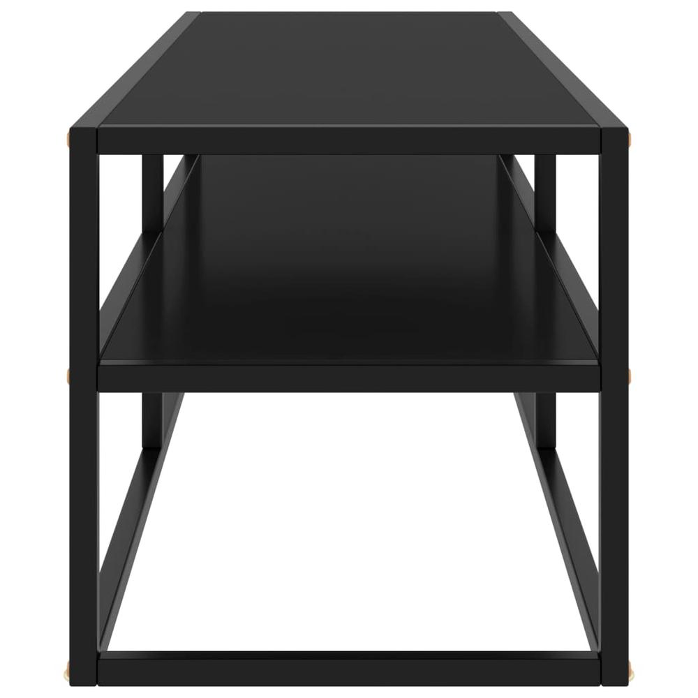vidaXL TV Cabinet Black with Black Glass 47.2"x15.7"x15.7" 2860. Picture 3