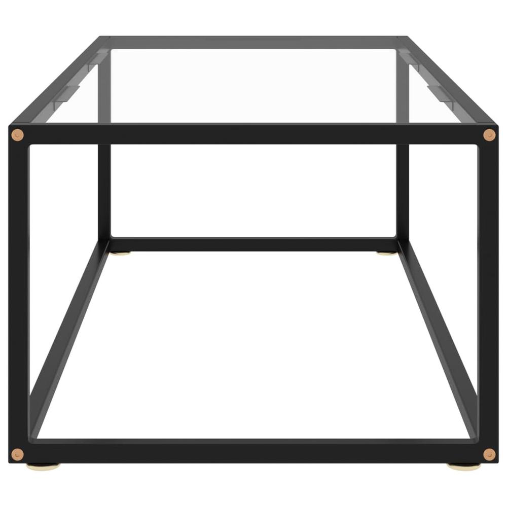 vidaXL Tea Table Black with Tempered Glass 39.4"x19.7"x13.8" 2879. Picture 3