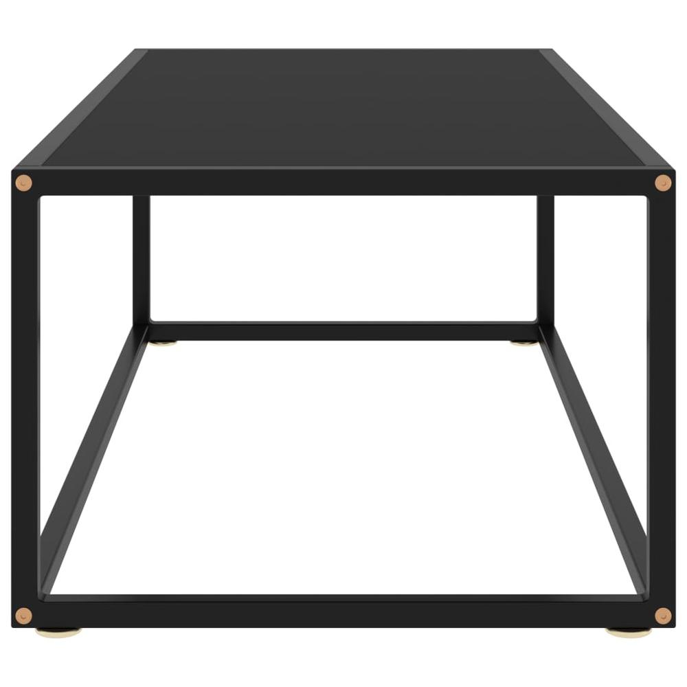 vidaXL Tea Table Black with Black Glass 39.4"x19.7"x13.8" 2880. Picture 3