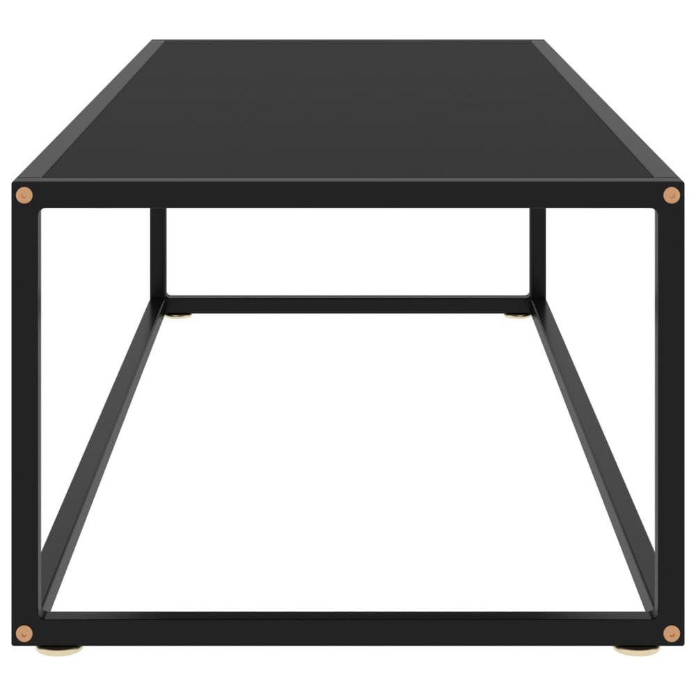 vidaXL Tea Table Black with Black Glass 47.2"x19.7"x13.8" 2884. Picture 3