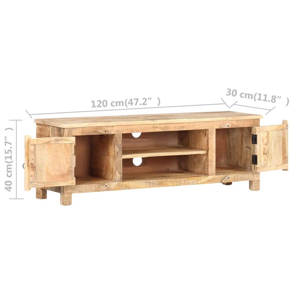 vidaXL TV Cabinet 47.2"x11.8"x15.7" Rough Mango Wood 0238. Picture 6