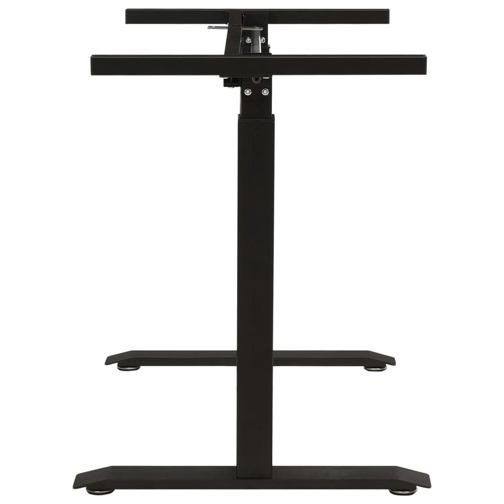 vidaXL Manual Height Adjustable Standing Desk Frame Hand Crank Black. Picture 5