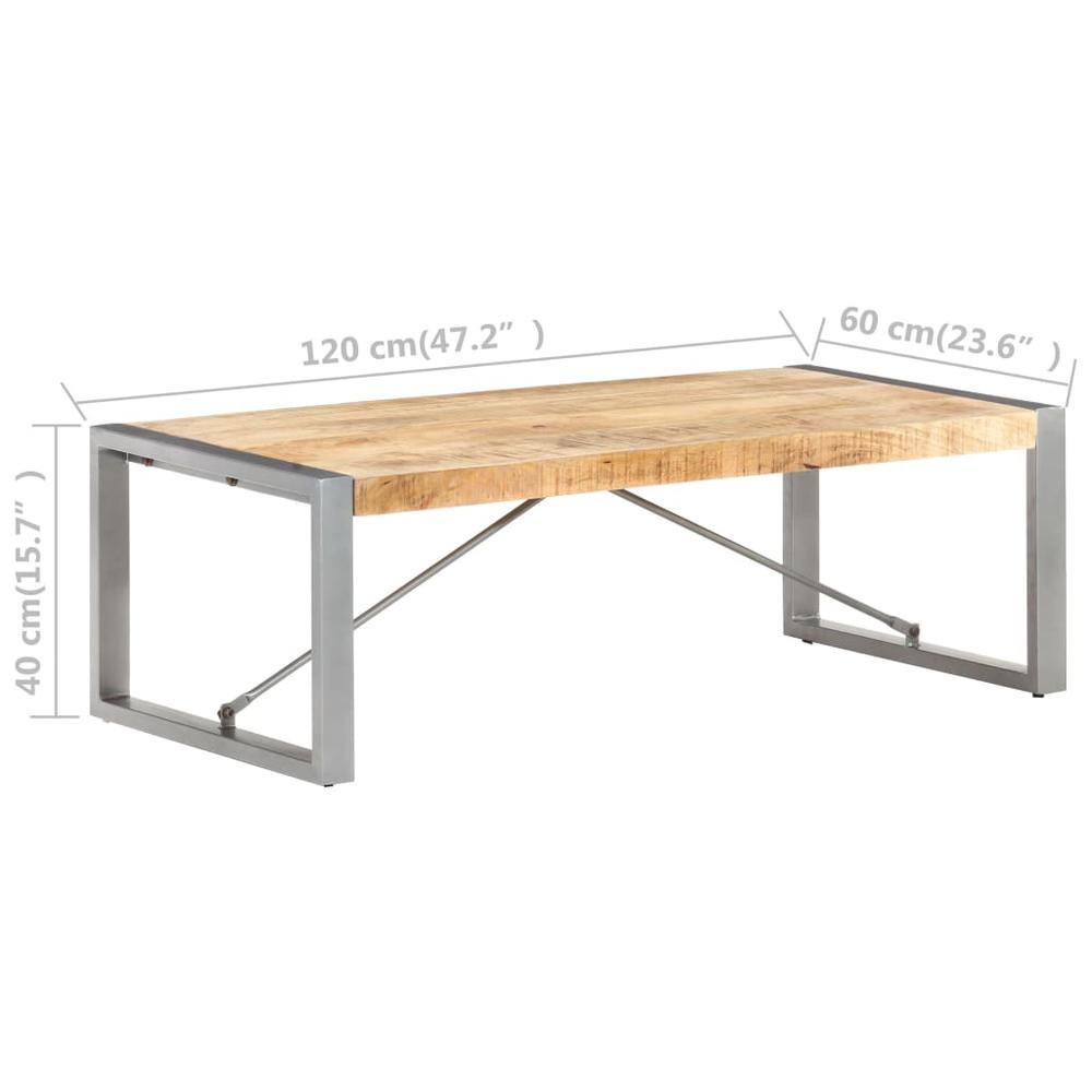 vidaXL Coffee Table 47.2"x23.6"x15.7" Rough Mango Wood, 321538. Picture 6