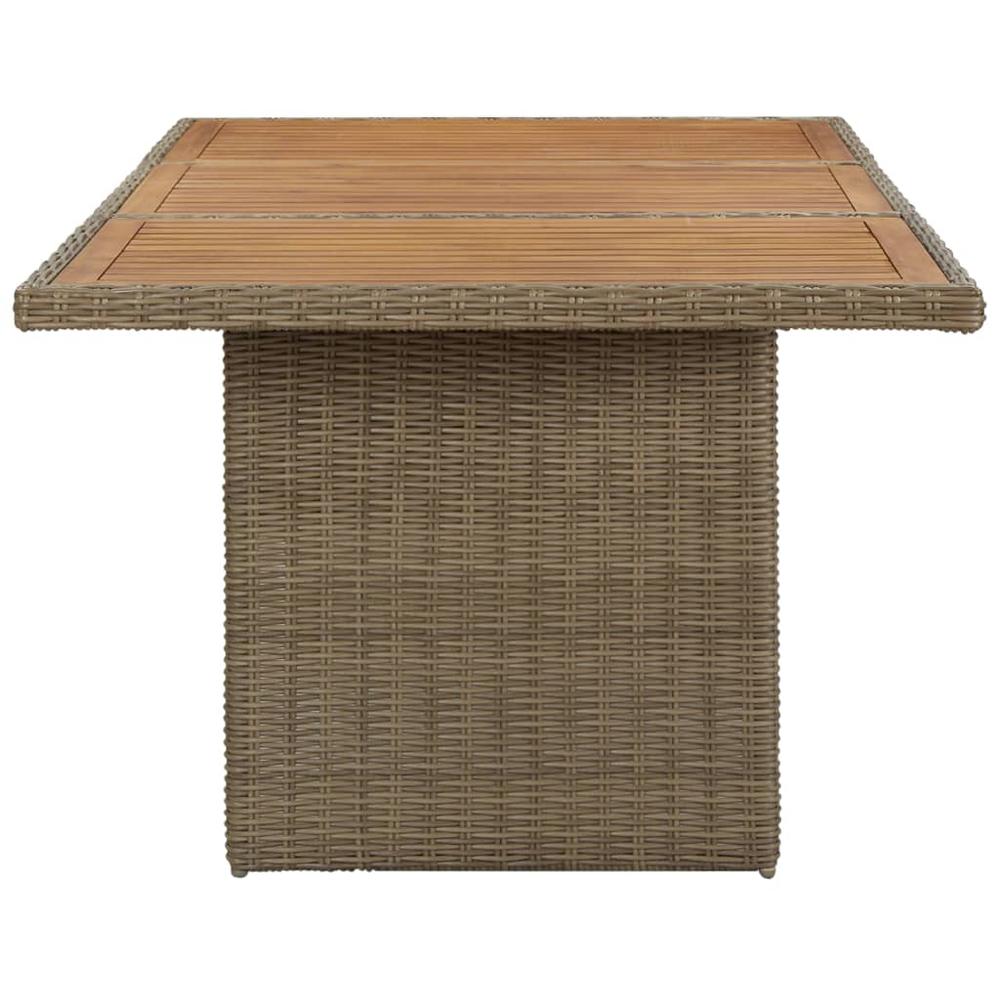 vidaXL Garden Dining Table Brown 78.7"x39.4"x29.1" Poly Rattan, 310143. Picture 3