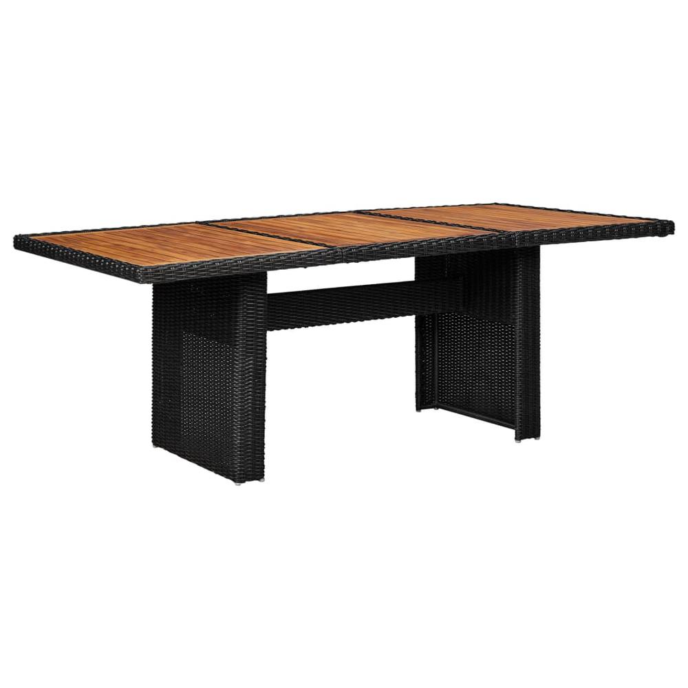 vidaXL Garden Dining Table Black 78.7"x39.4"x29.1" Poly Rattan, 310144. Picture 1