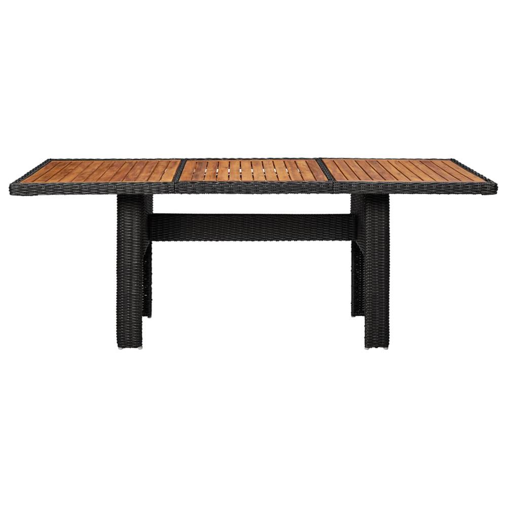 vidaXL Garden Dining Table Black 78.7"x39.4"x29.1" Poly Rattan, 310144. Picture 2