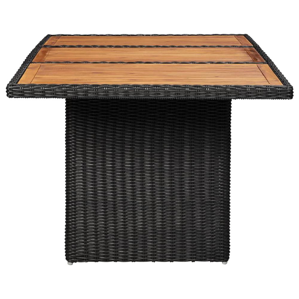 vidaXL Garden Dining Table Black 78.7"x39.4"x29.1" Poly Rattan, 310144. Picture 3