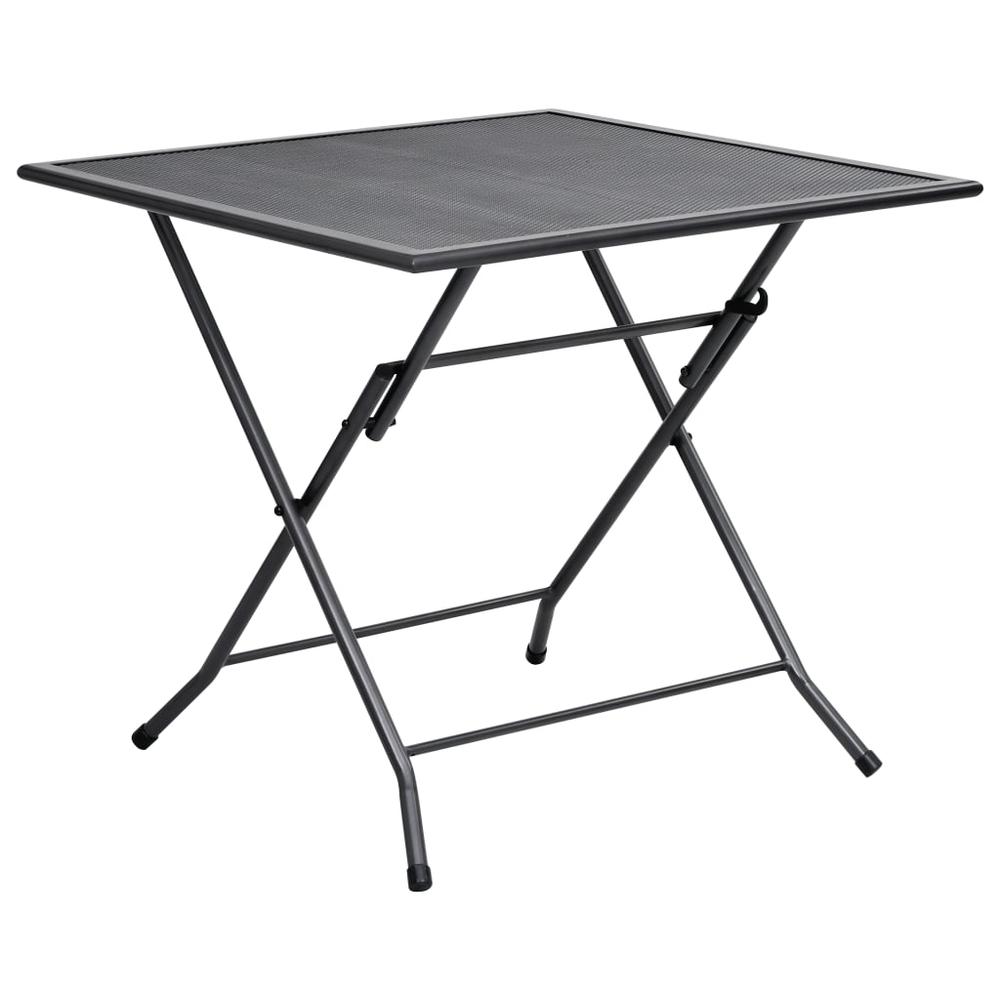 vidaXL Folding Mesh Table 31.5"x31.5"x28.3" Steel Anthracite, 310151. Picture 1
