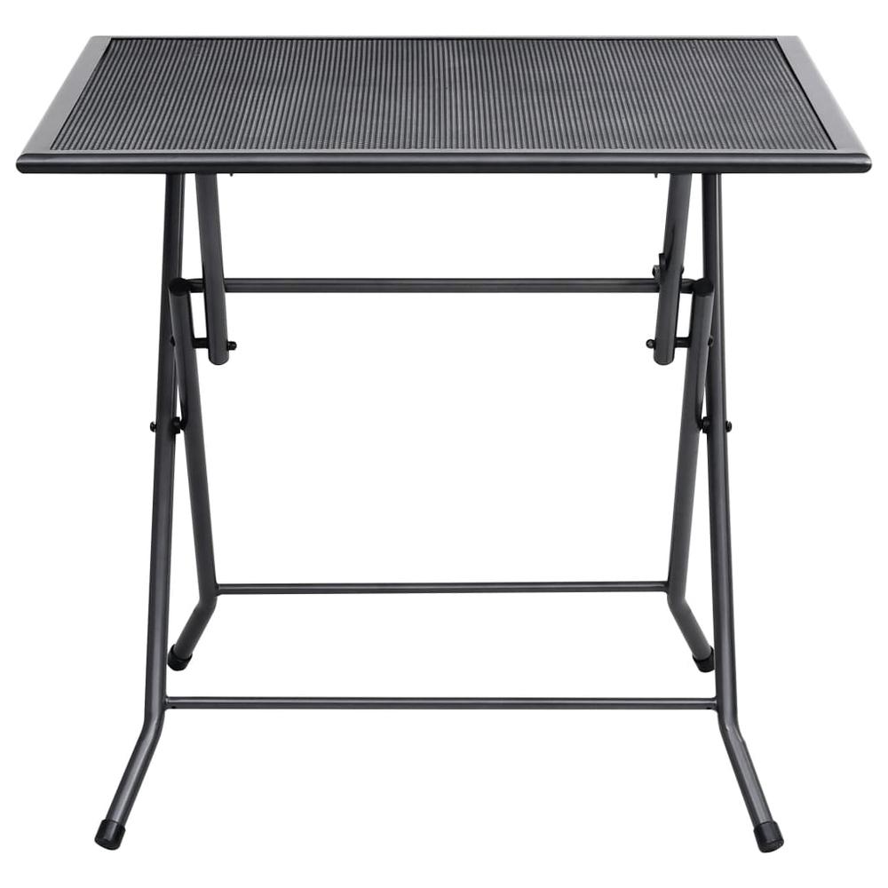vidaXL Folding Mesh Table 31.5"x31.5"x28.3" Steel Anthracite, 310151. Picture 2