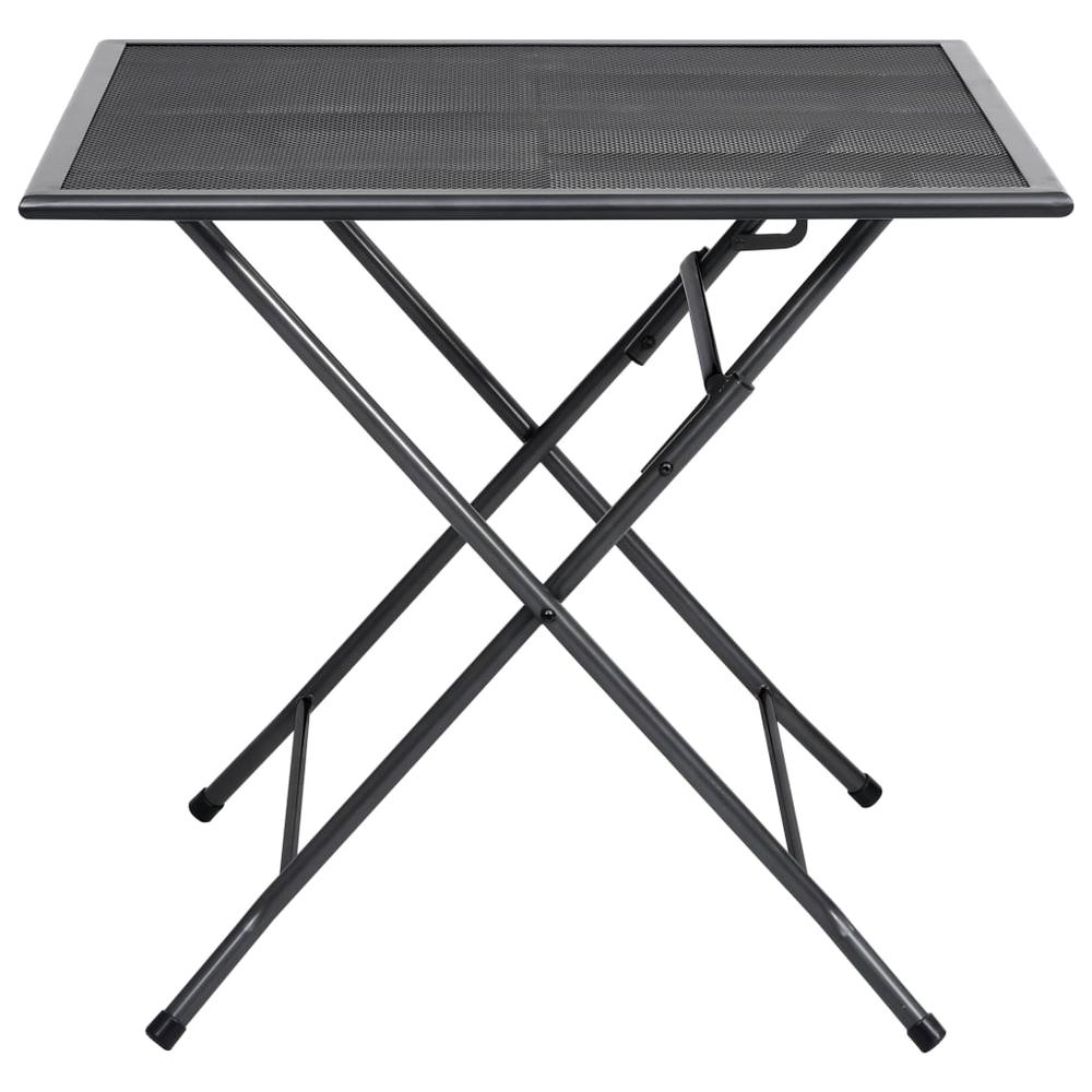vidaXL Folding Mesh Table 31.5"x31.5"x28.3" Steel Anthracite, 310151. Picture 3
