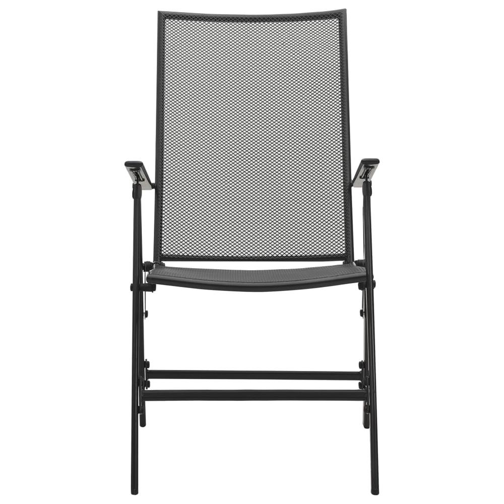 vidaXL Folding Mesh Chairs 4 pcs Steel Anthracite, 310153. Picture 3