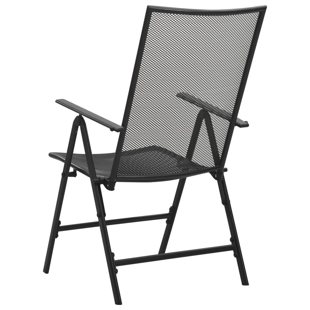vidaXL Folding Mesh Chairs 4 pcs Steel Anthracite, 310153. Picture 5