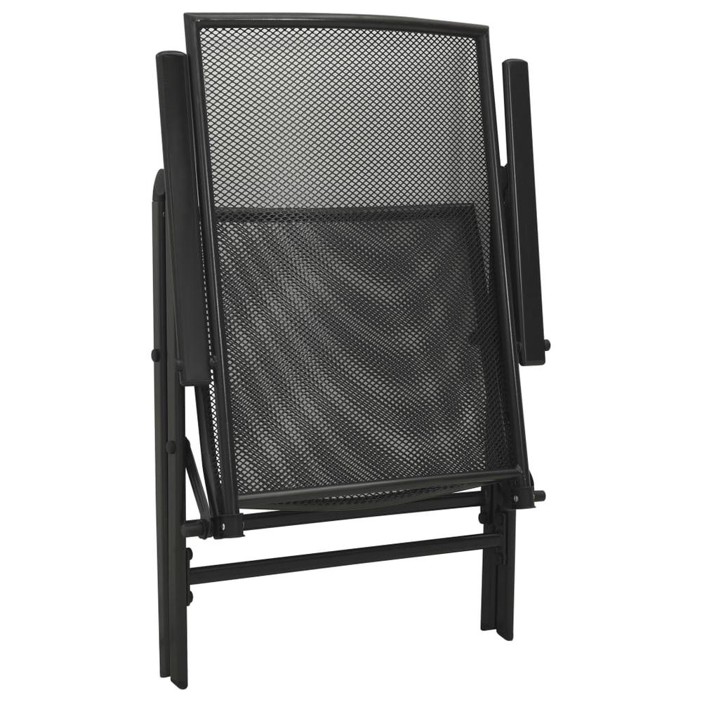 vidaXL Folding Mesh Chairs 4 pcs Steel Anthracite, 310153. Picture 6