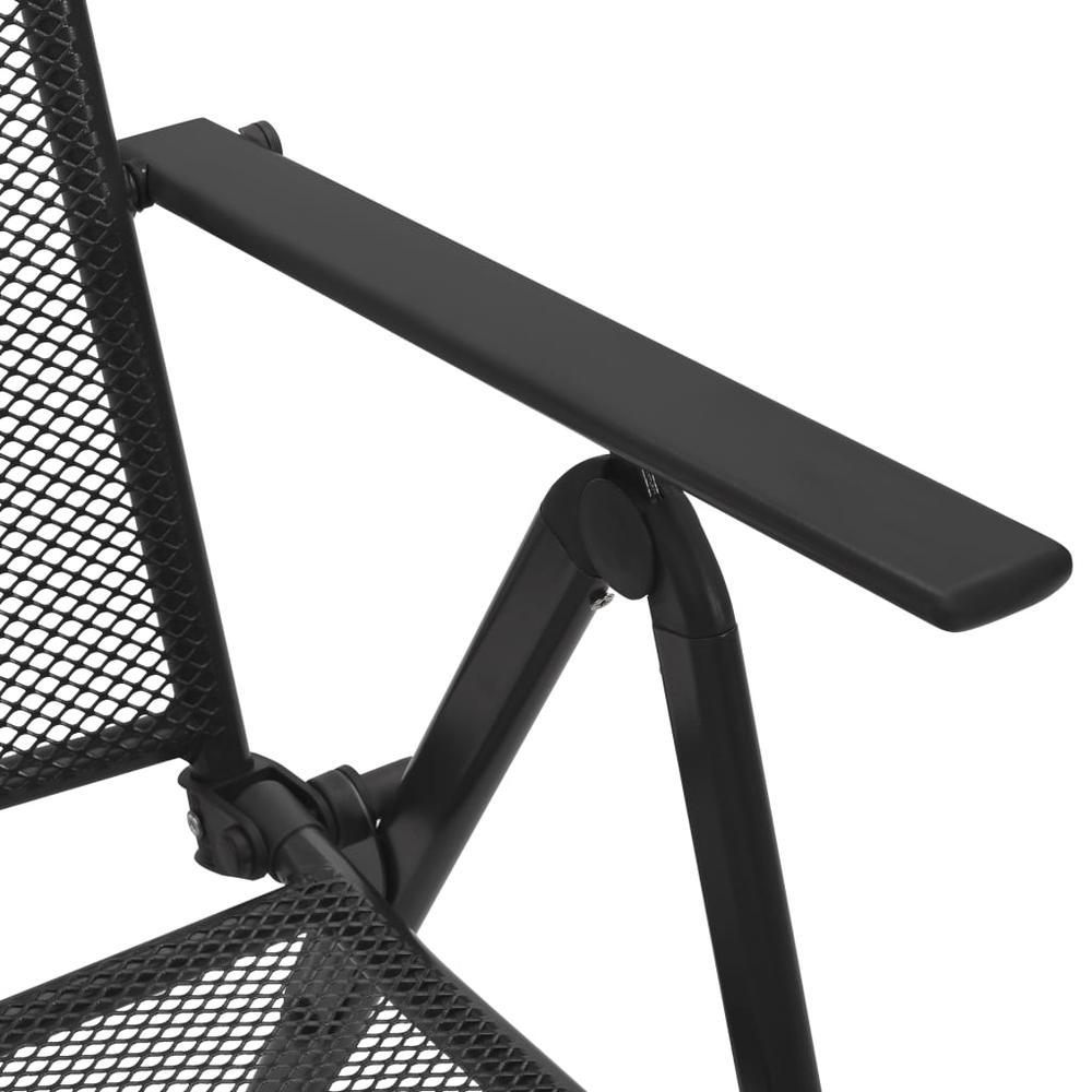 vidaXL Folding Mesh Chairs 4 pcs Steel Anthracite, 310153. Picture 7
